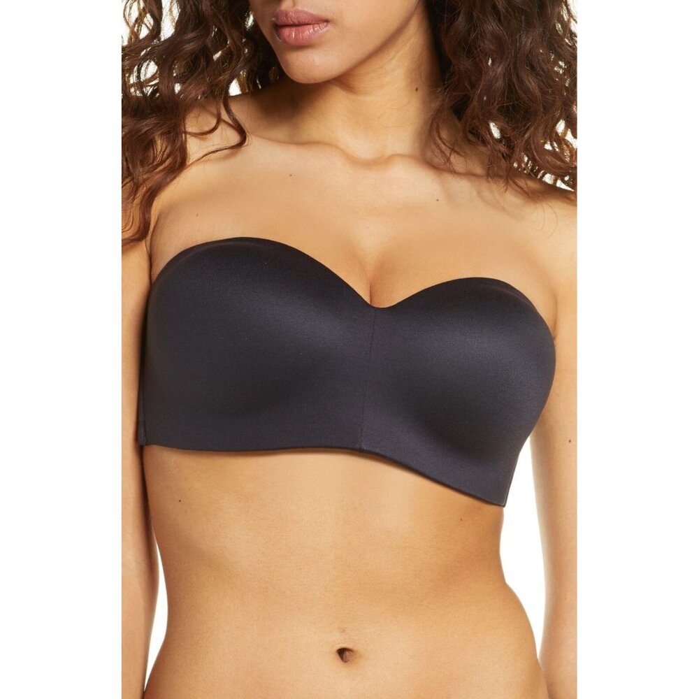 🆕WACOAL Staying Power Wireless Strapless Convertible Bra 34D Black #854372